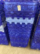 blue stackable storage boxes