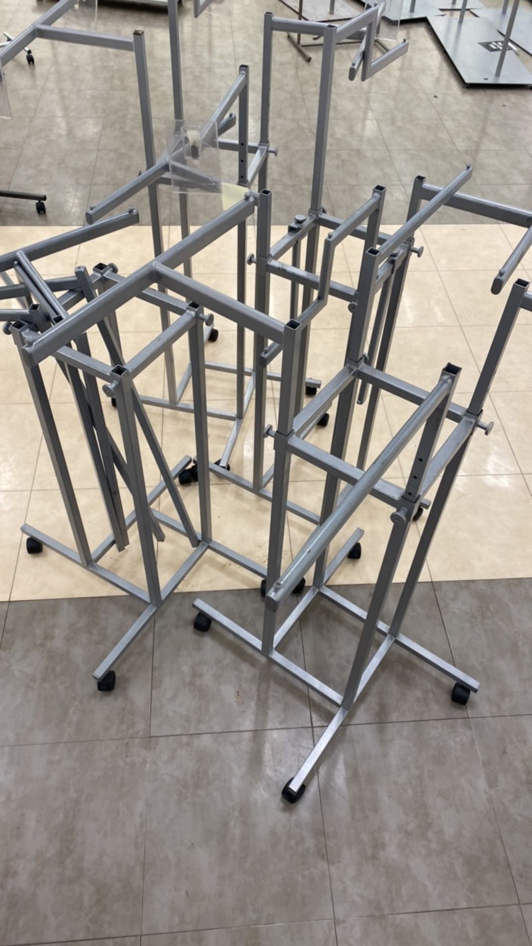 4 way adjustable clothes stand on wheels x 4 - Image 2 of 2