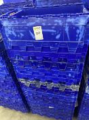 blue stackable storage boxes