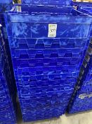 blue stackable storage boxes