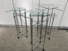 3 x aluminium clothes stand on wheels