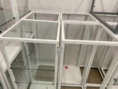 Medium White Meatal Display Shelves with Glass