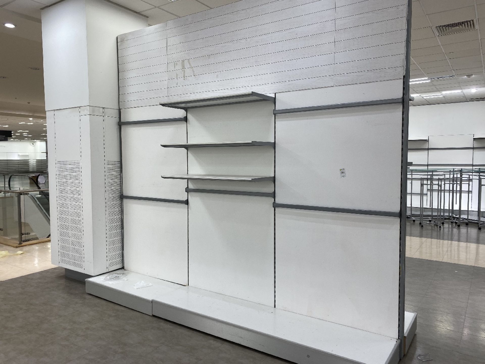 Large partition wall with shelving - Image 2 of 2