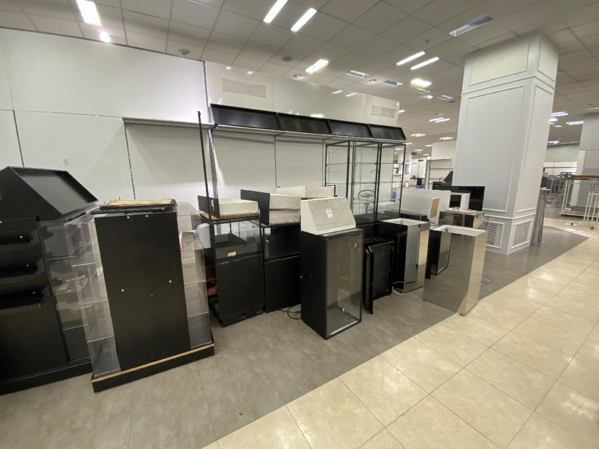 A selection of metal display units