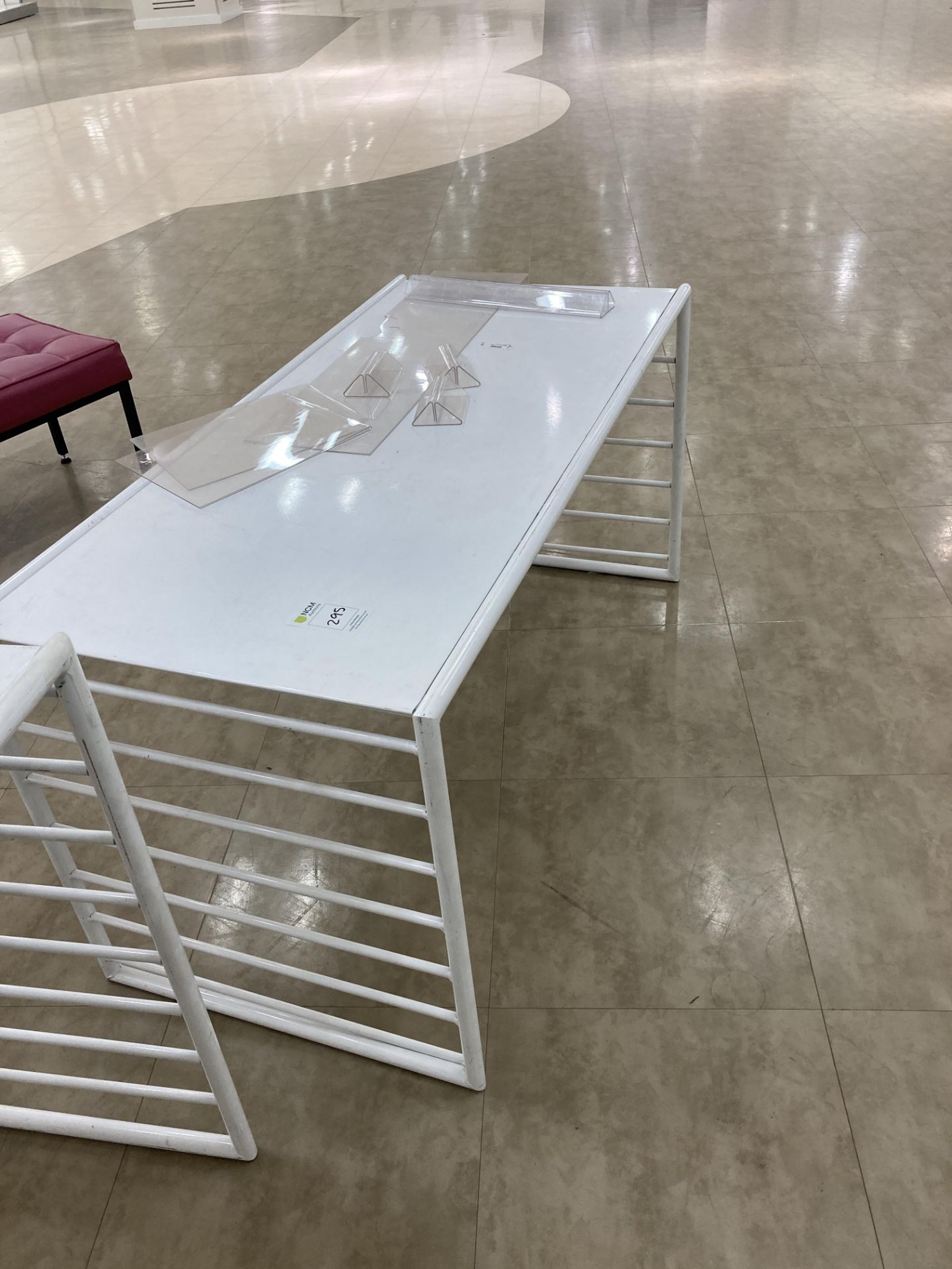 White Metal Framed Table