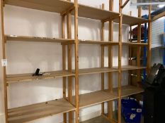 Double Wooden Shelving Unit 4 Shelves And 3 Bays