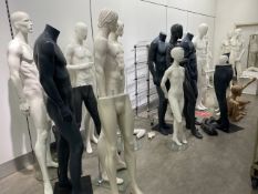 assortment of free standing mannequins