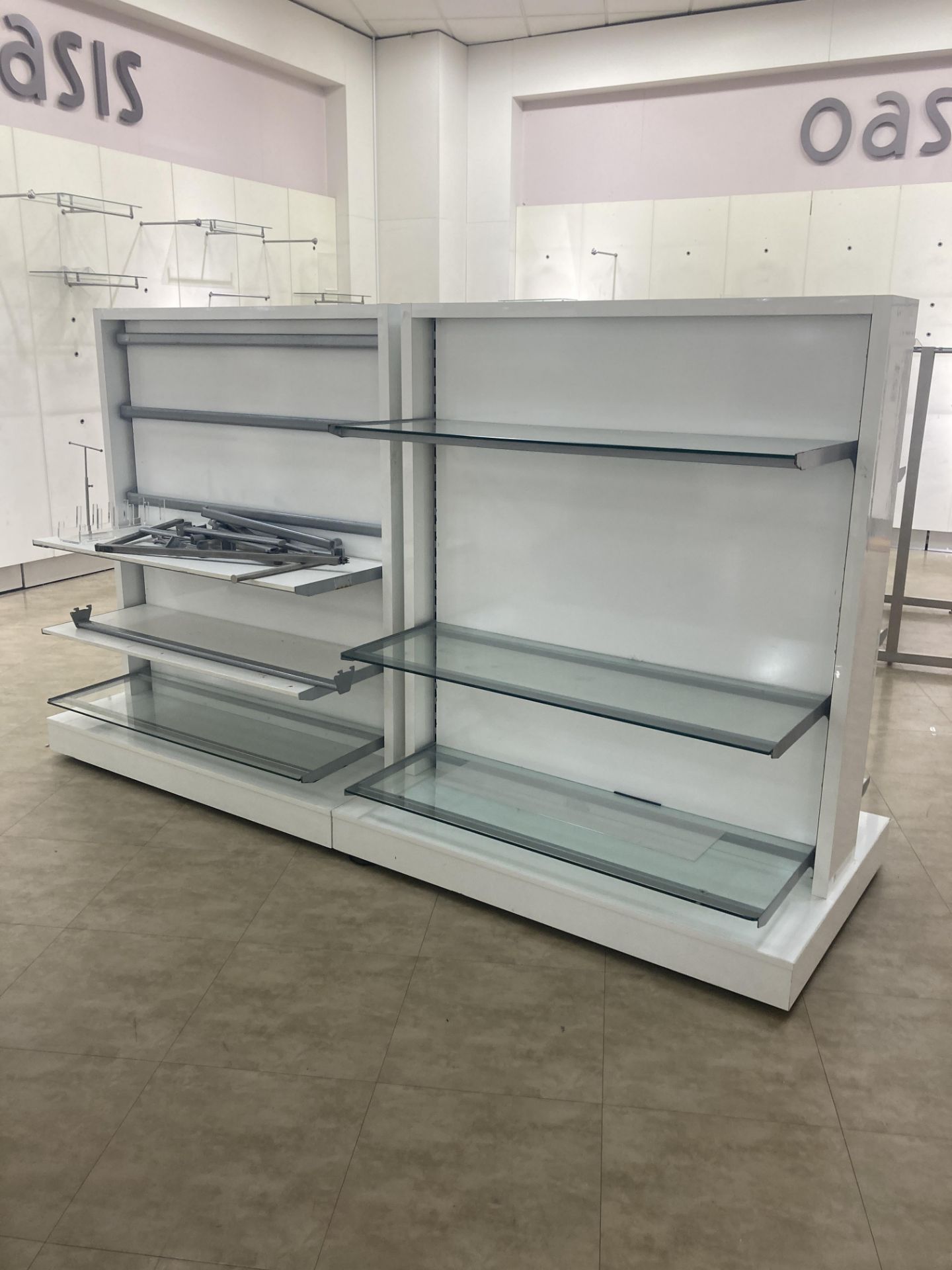 White Cabinet With Glass Shelving - Image 2 of 4