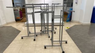 4 way adjustable clothes stand on wheels x 4