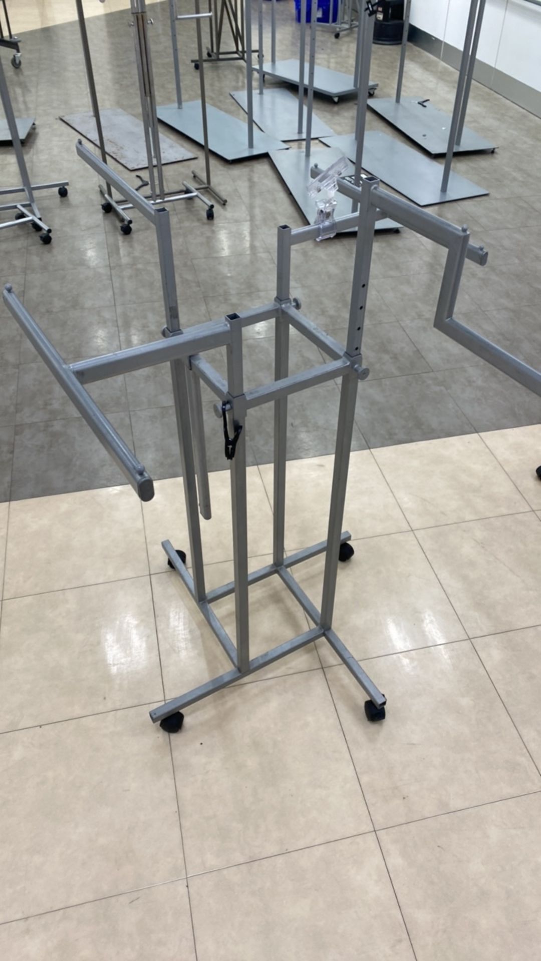 4 way adjustable clothes stand on wheels x 4 - Image 2 of 3