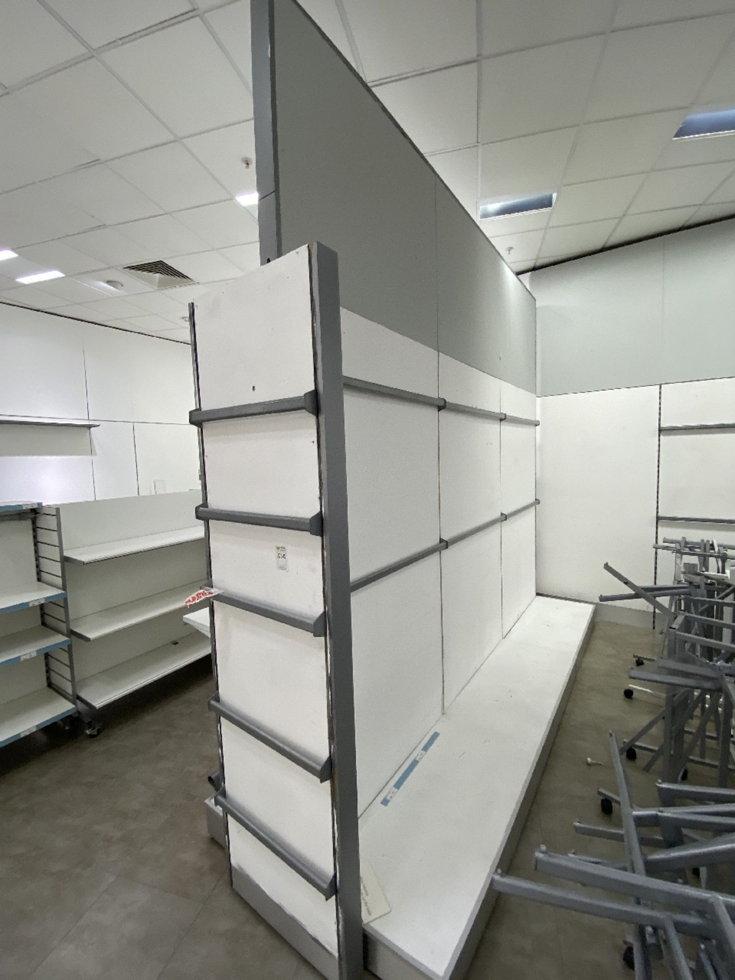 Large partition wall with shelving - Image 2 of 2