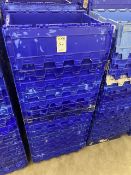 blue stackable storage boxes