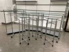 Hanging Rail with Stand & Glass Shelf on top
