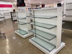 x2 White Cabinet With Glass Shelving