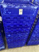 blue stackable storage boxes