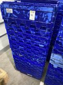 blue stackable storage boxes