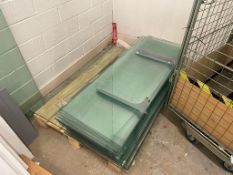 Pallet of glass shelves