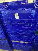 blue stackable storage boxes
