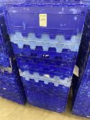 blue stackable storage boxes