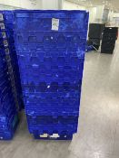 blue stackable storage boxes