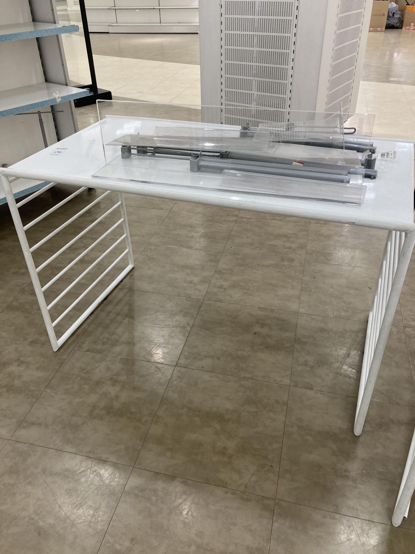 White Metal Framed Table