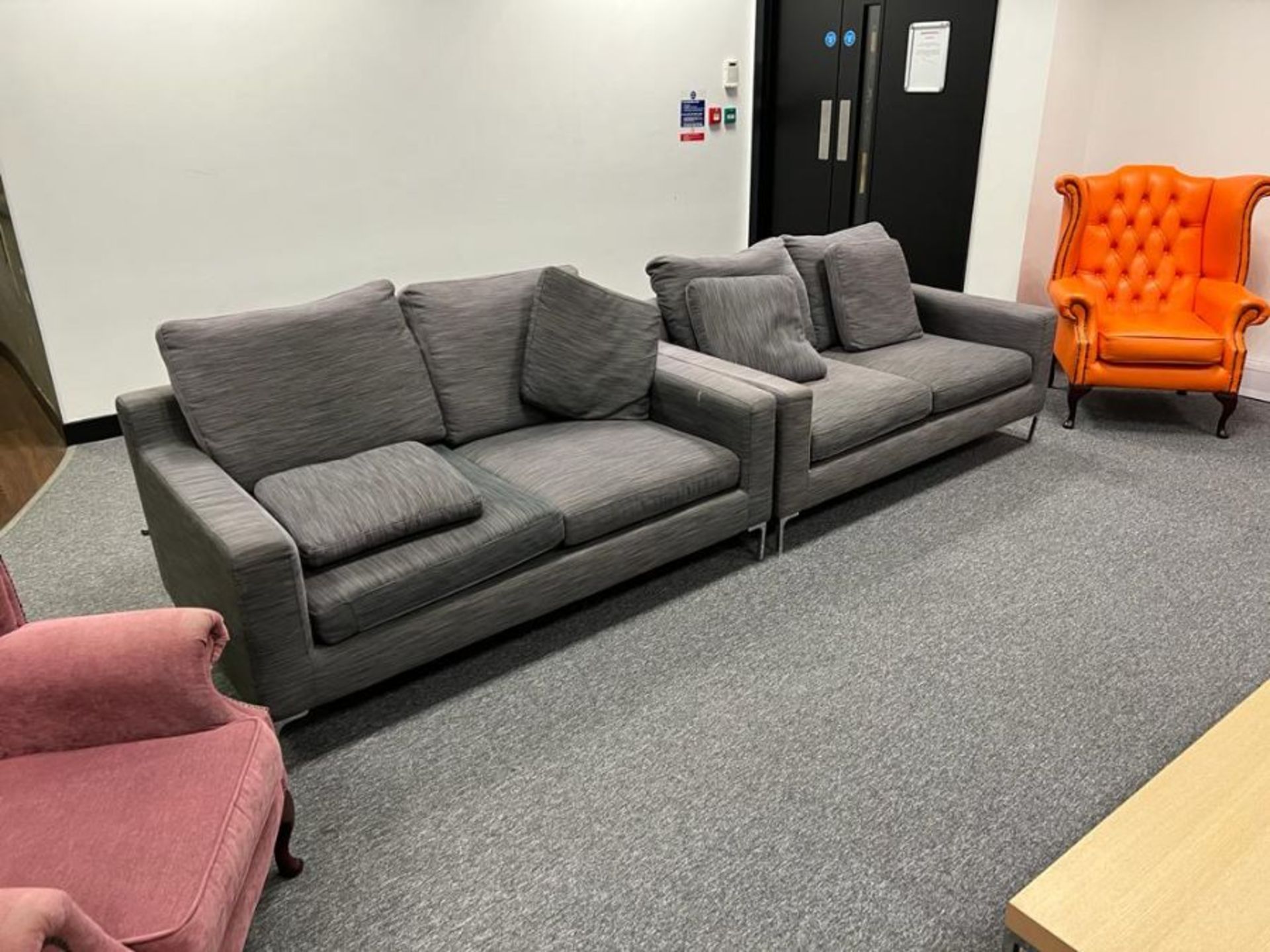2 seater grey sofa’s - Image 2 of 2