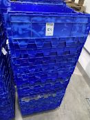 blue stackable storage boxes