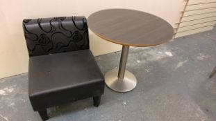 Pleather Chair with Circular Table
