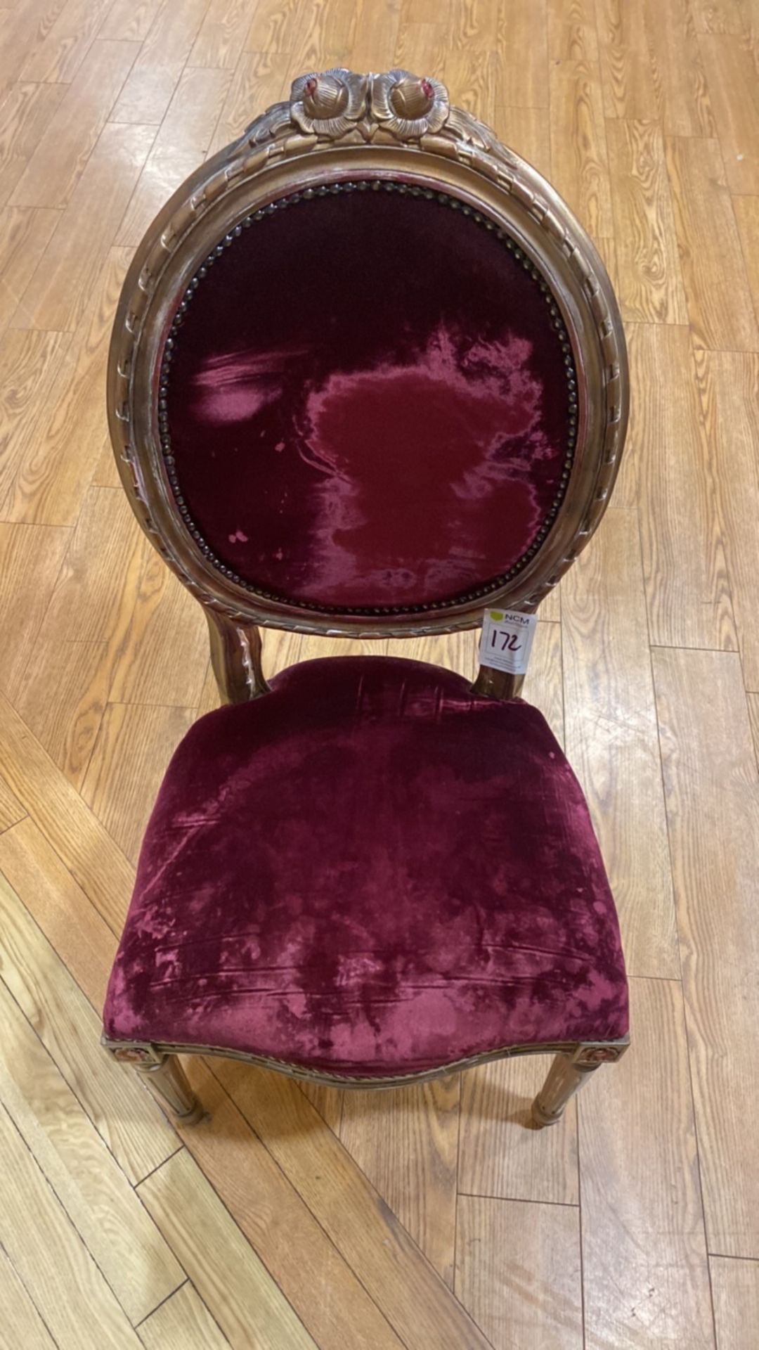 Red Velvet French Style Dining Chair - Image 2 of 4