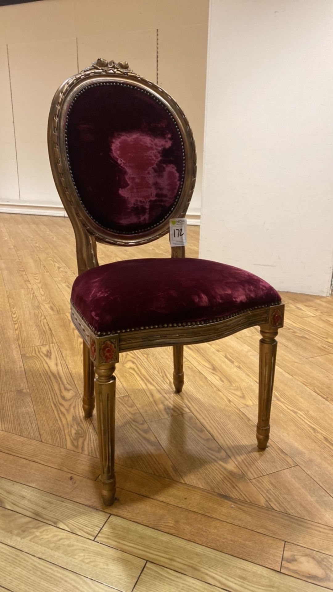 Red Velvet French Style Dining Chair