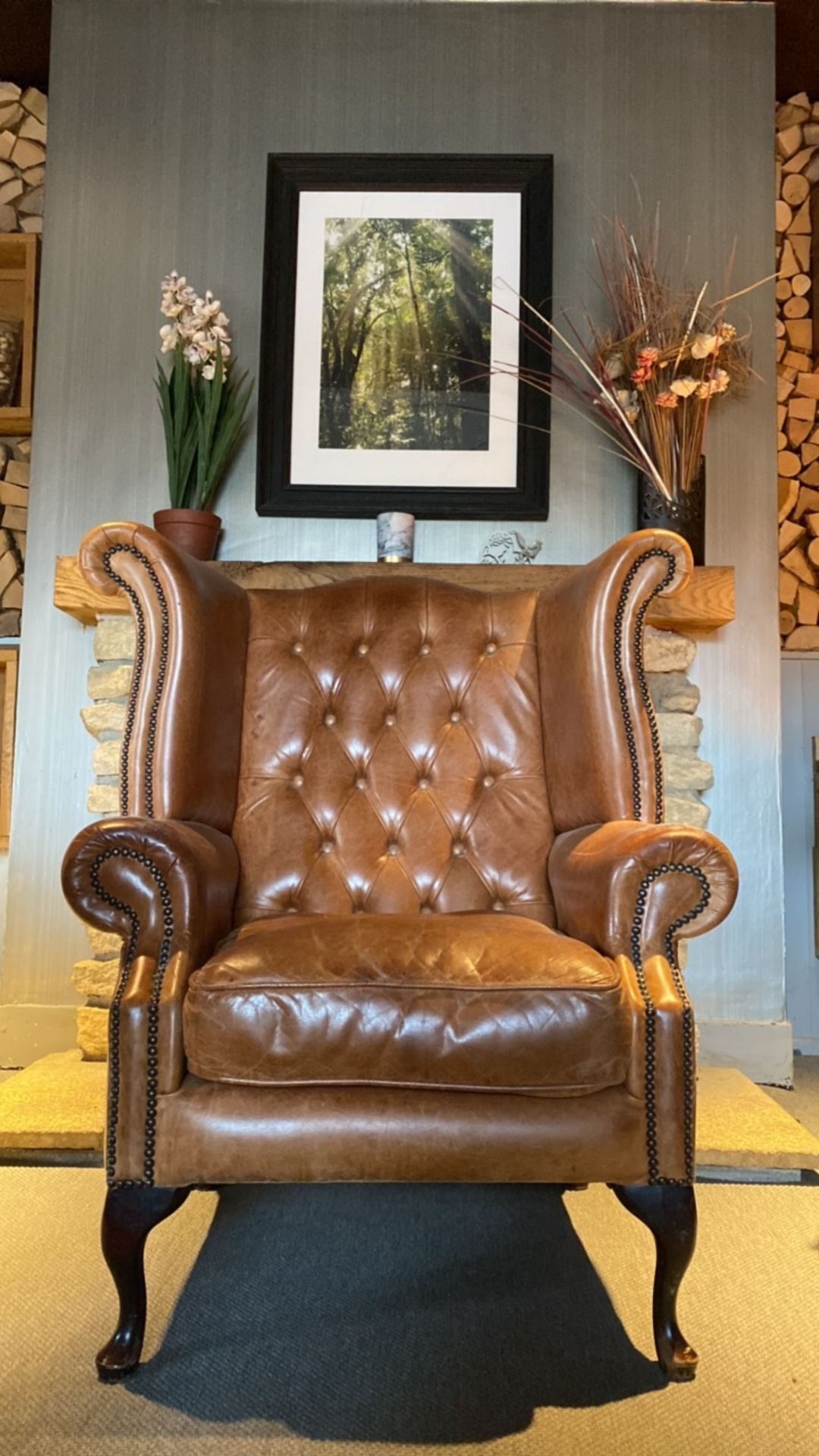 Leather Brown Chesterfield Armchair