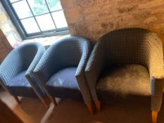 Bucket Spotty Fabric Chairs X3