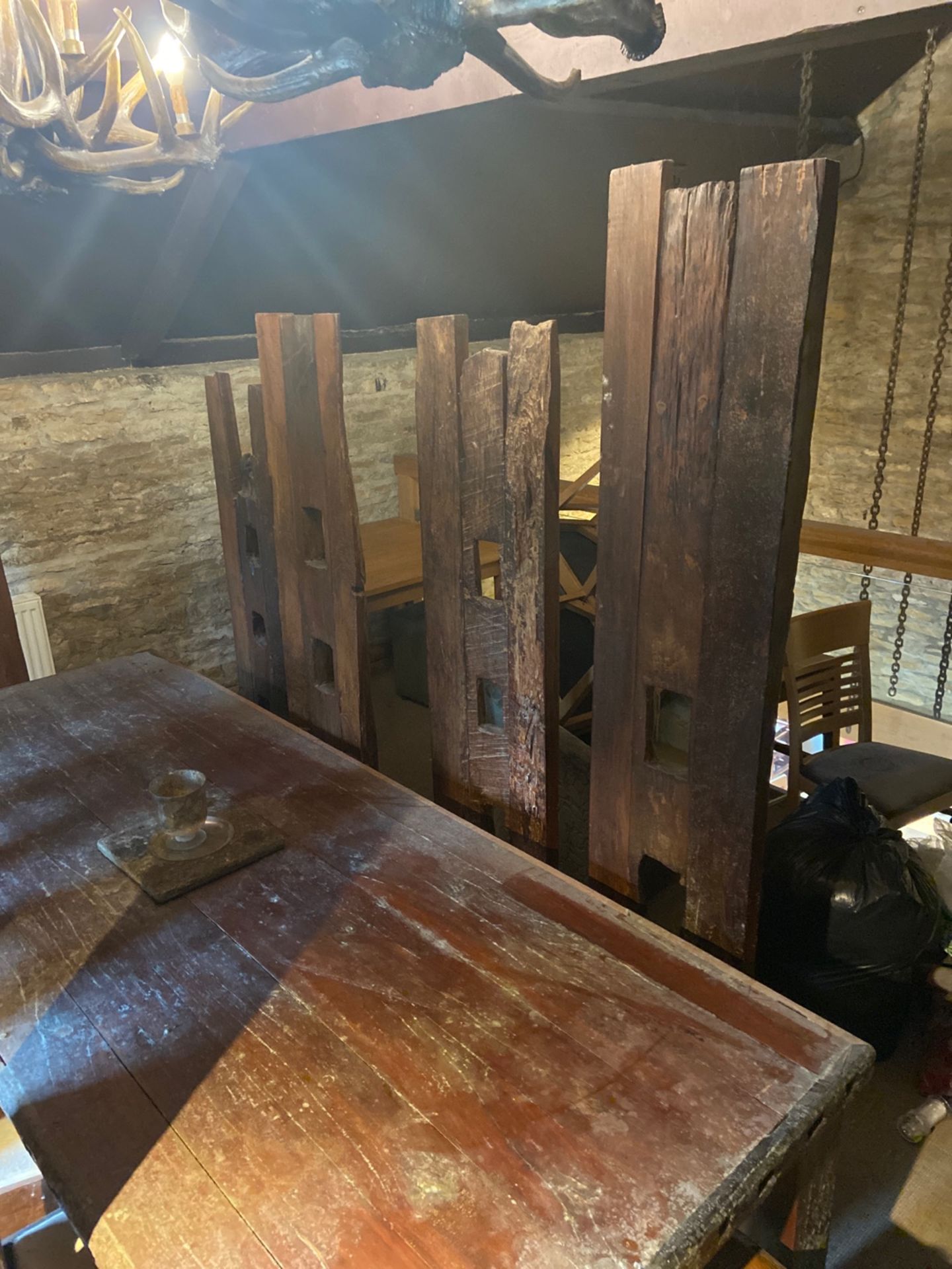Banquet Solid Wooden Table & 10 Railway Sleeper Chairs - Image 2 of 11