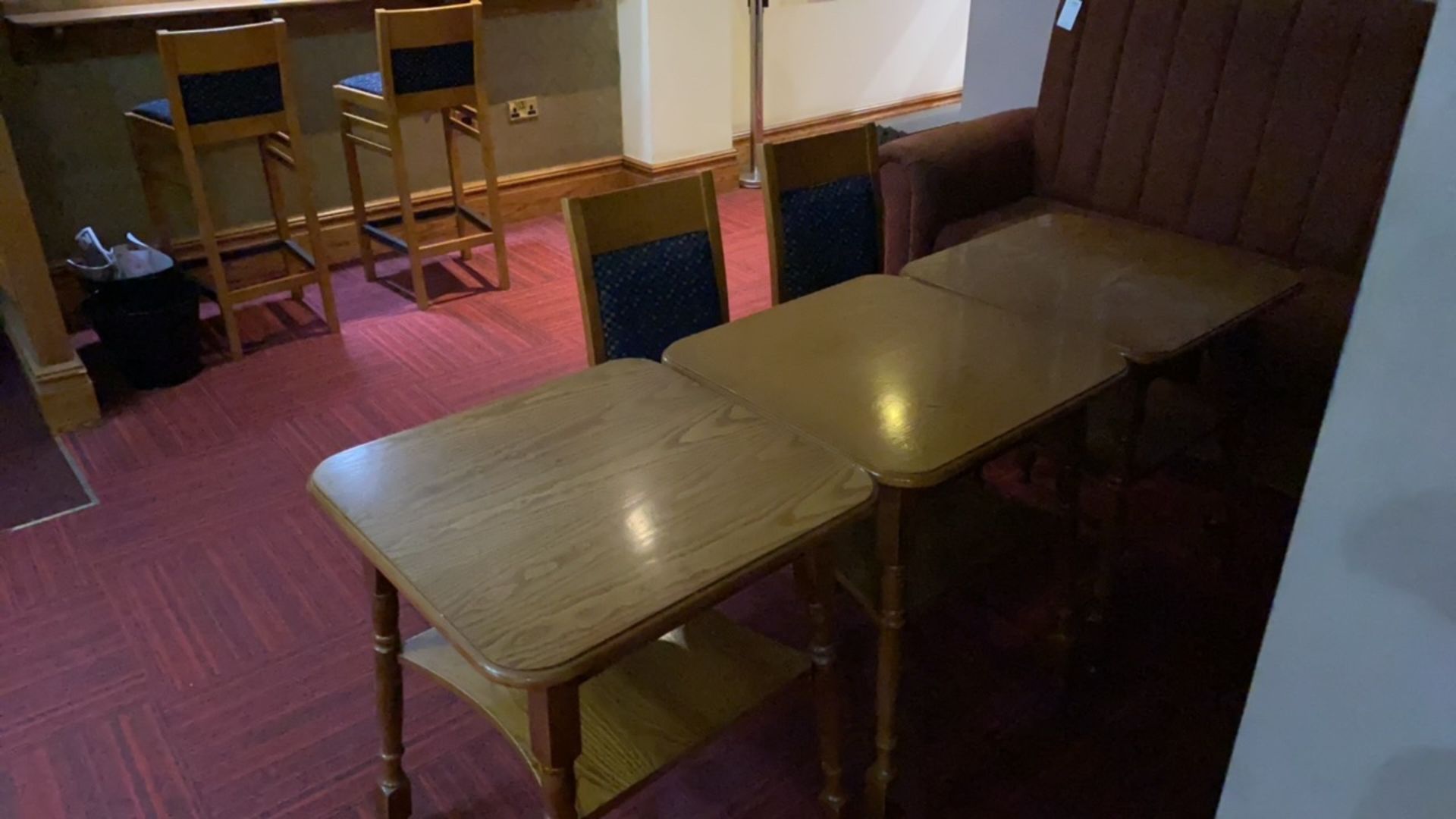 Set Of Three Square Tables With Two Chairs - Image 3 of 4
