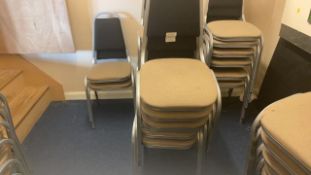 Set Of Metal Framed Stackable Chairs