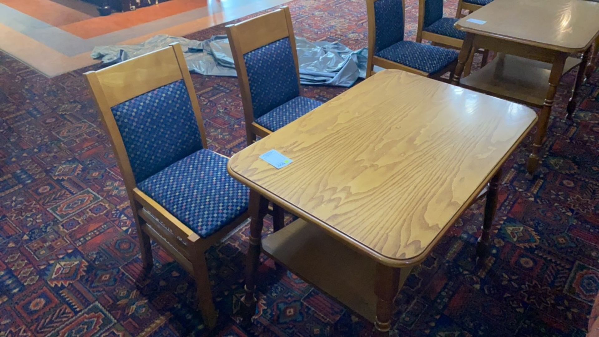 Wooden Rectangular Table With Two Wooden Framed Chairs - Image 3 of 4