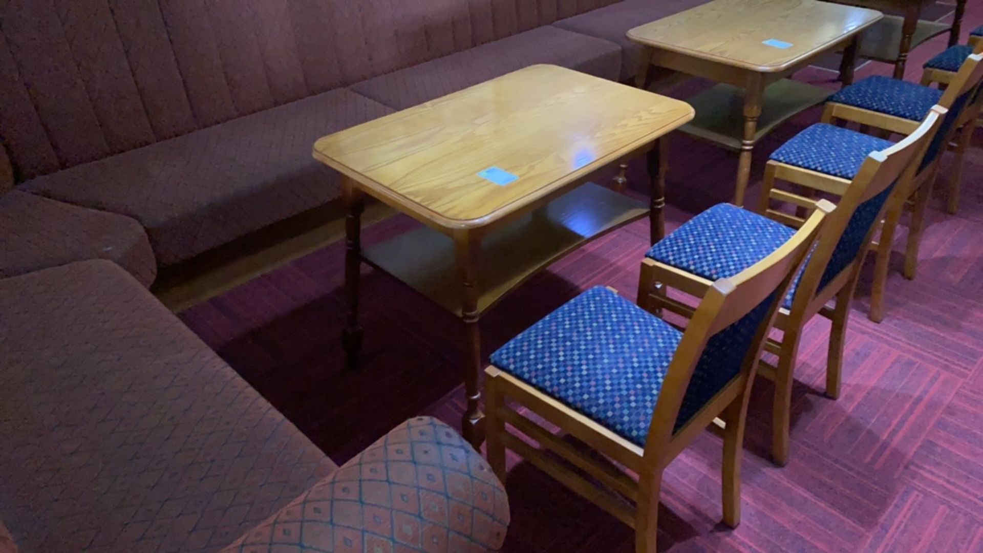 Wooden Rectangular Table With Two Wooden Framed Chairs