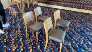 Set Of 4 Wooden Upholstered Chairs