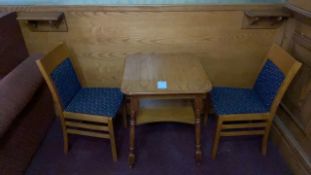 Wooden Square Table With Two Chairs