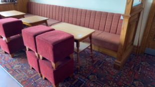 Rectangular Wooden Table With Four Pouffes