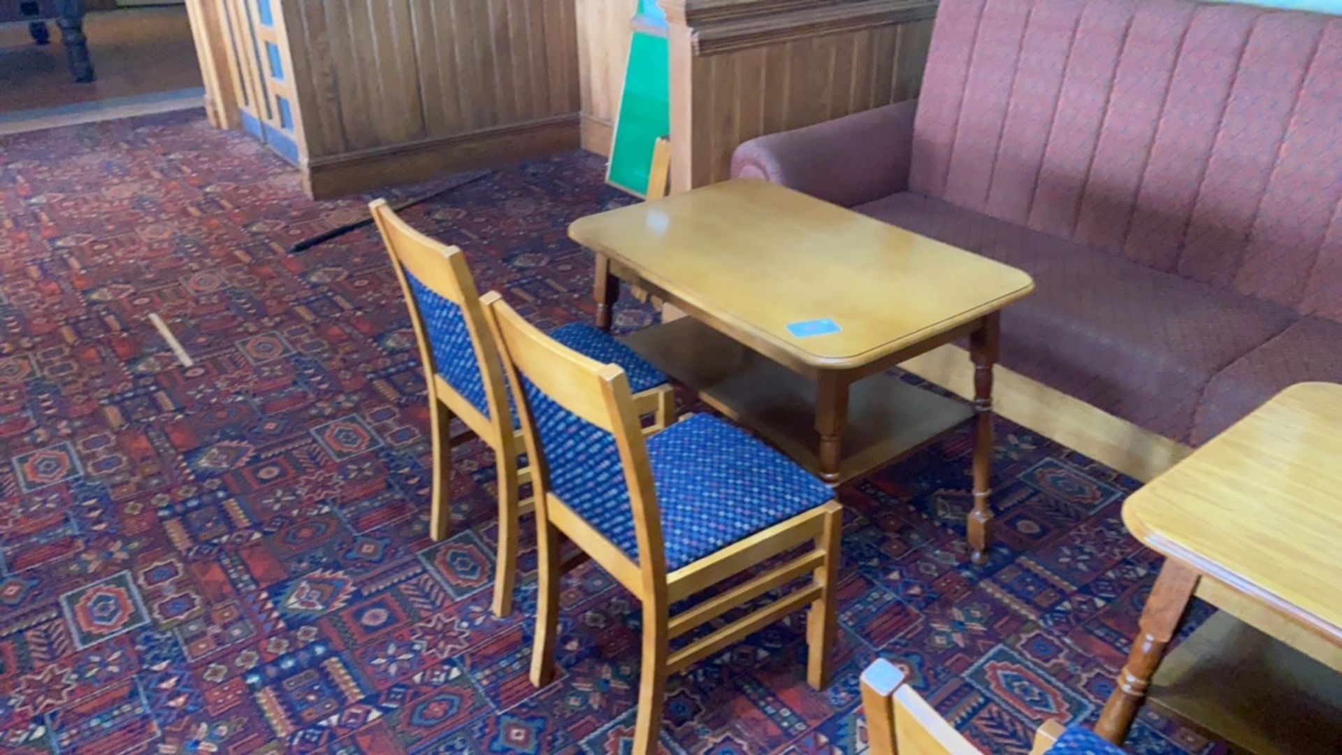 Wooden Rectangular Table With Two Wooden Framed Chairs - Image 2 of 4