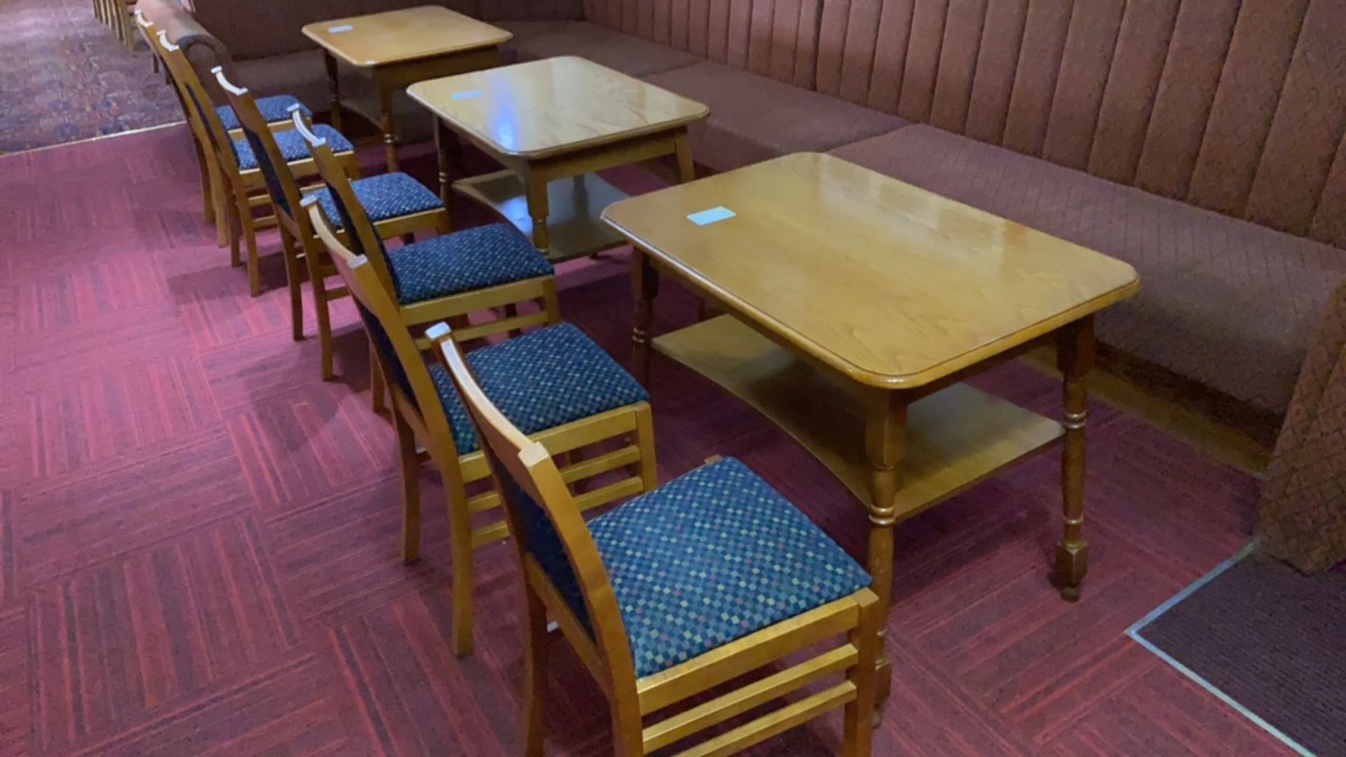 Wooden Rectangular Table With Two Wooden Framed Chairs