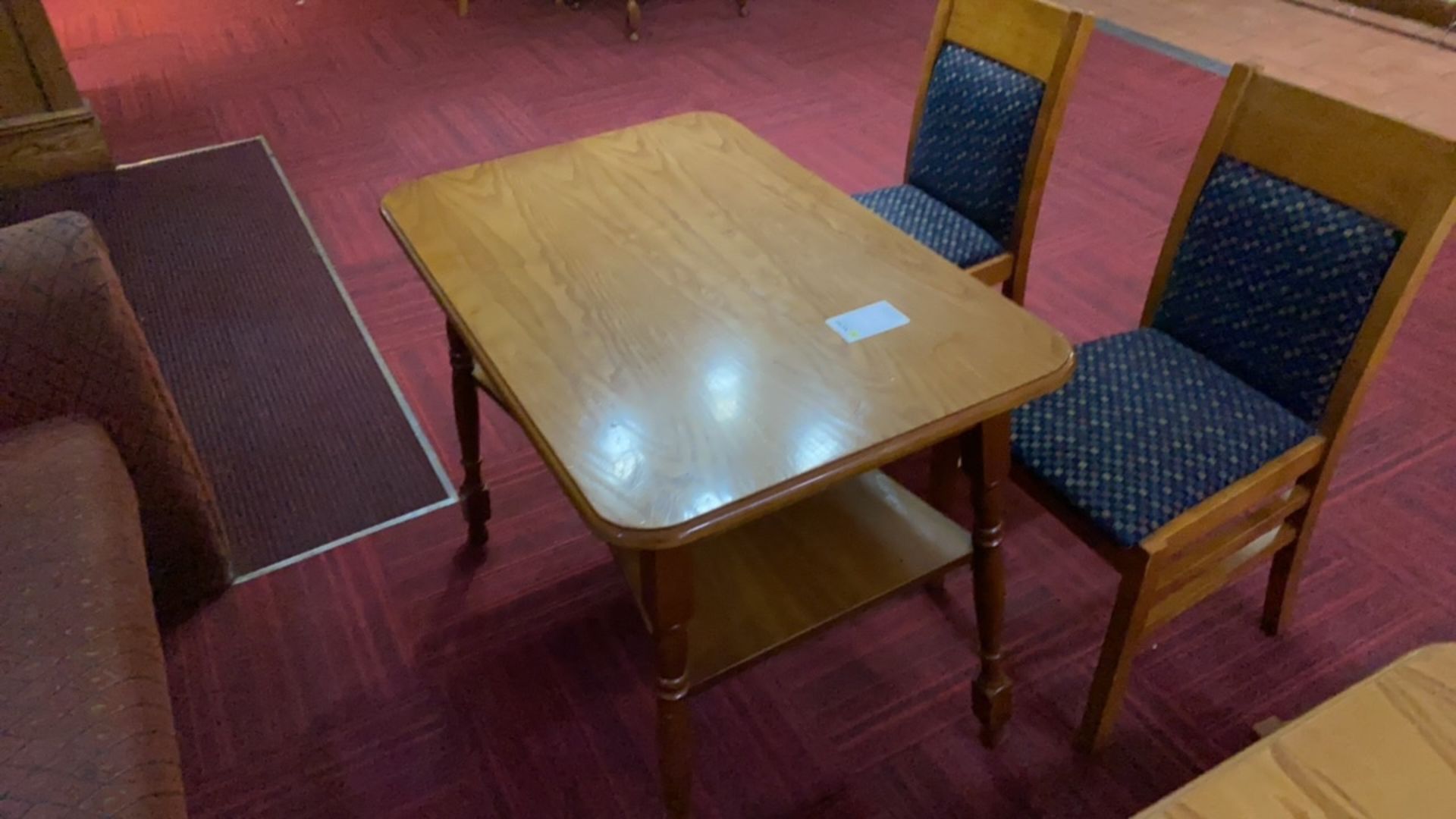 Wooden Rectangular Table With Two Wooden Framed Chairs - Image 3 of 3