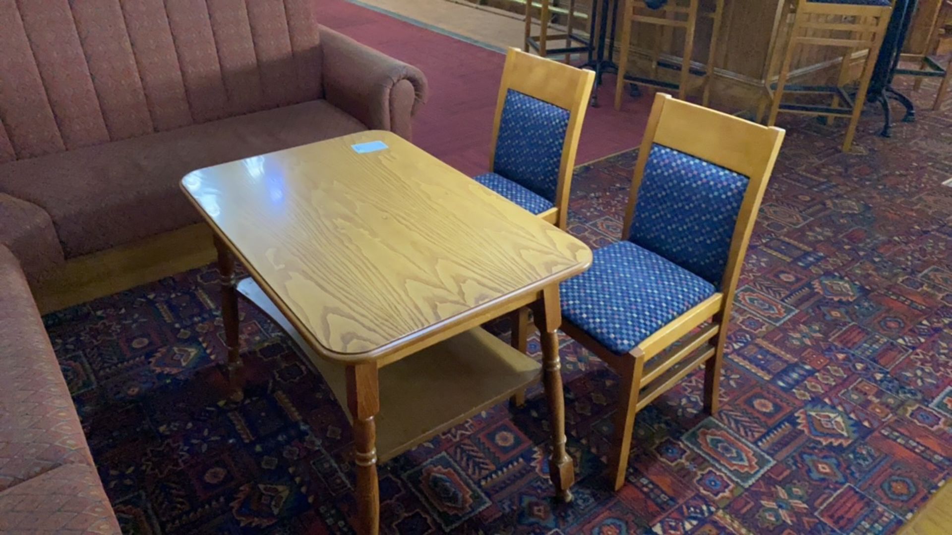 Wooden Rectangular Table With Two Wooden Framed Chairs - Image 4 of 4