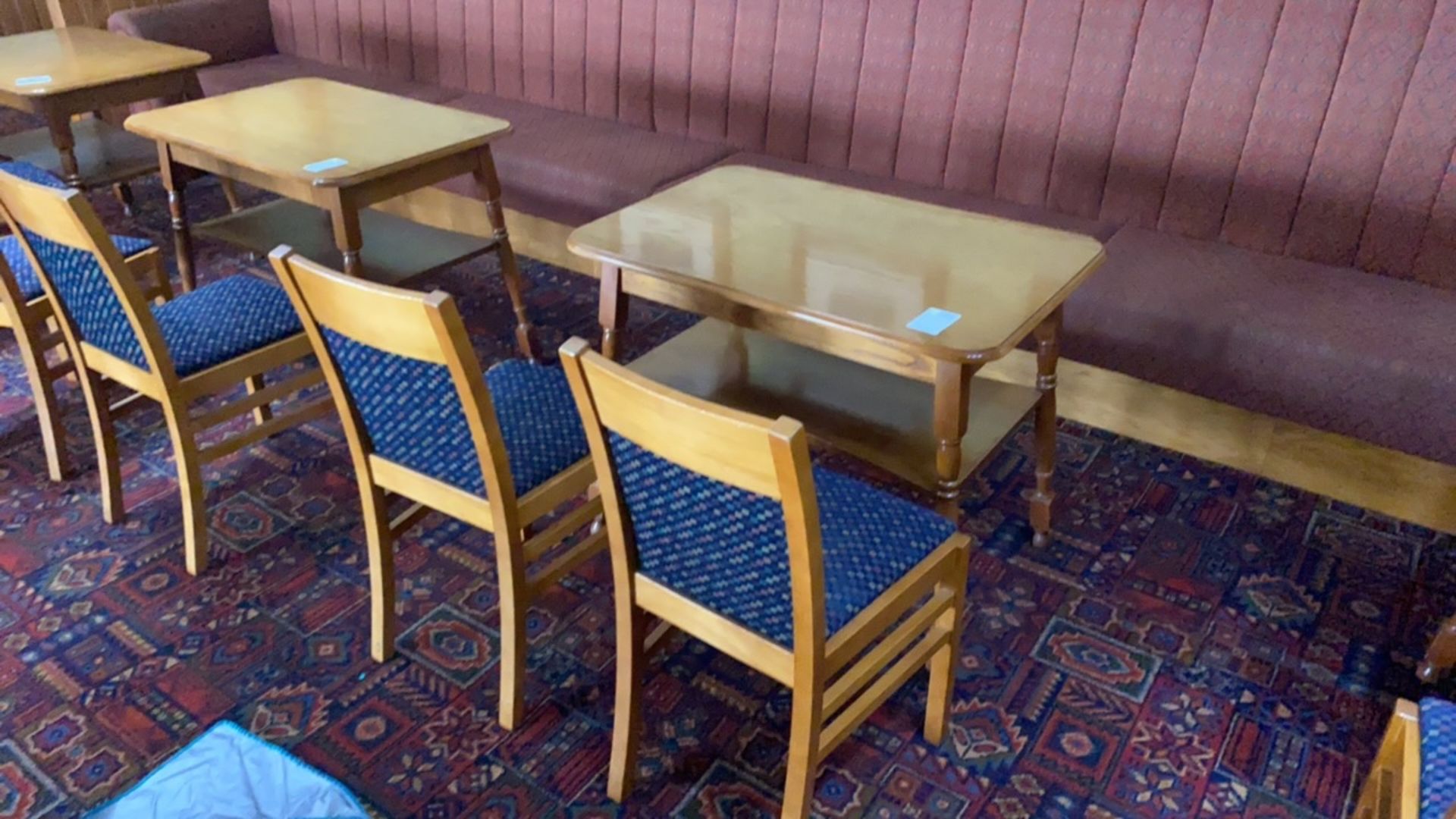 Wooden Rectangular Table With Two Wooden Framed Chairs