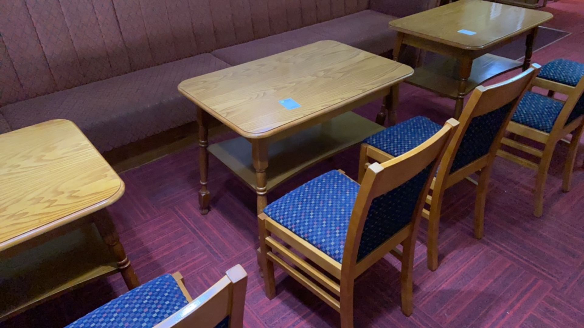 Wooden Rectangular Table With Two Wooden Framed Chairs