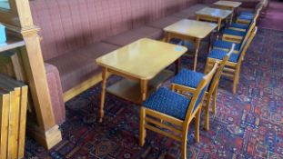 Wooden Rectangular Table With Two Wooden Framed Chairs