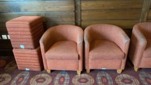 Set Of Two Dark Red Armchairs