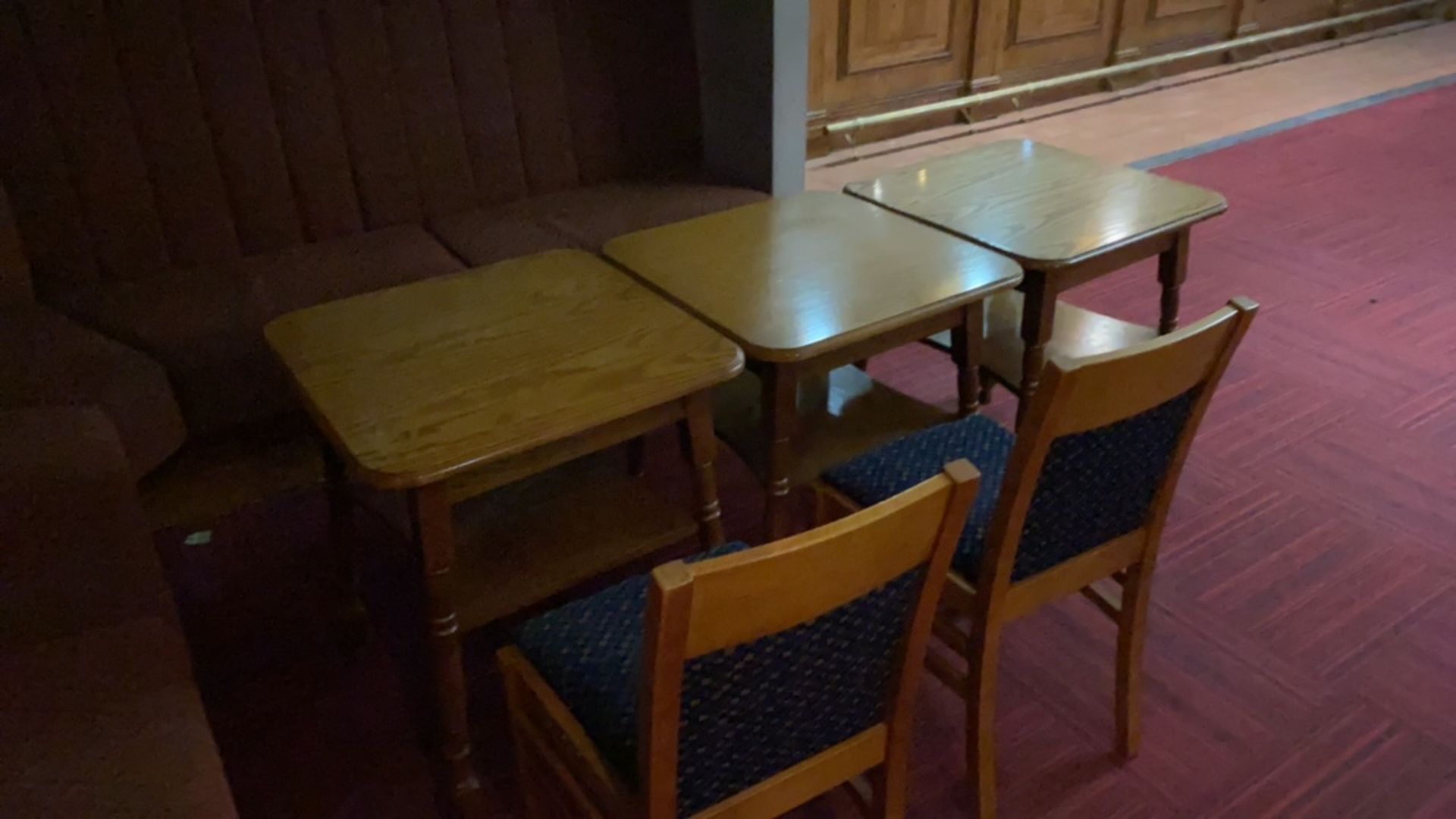 Set Of Three Square Tables With Two Chairs - Image 2 of 4