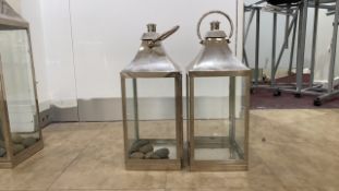 Set Of Two Metal Framed Lanterns
